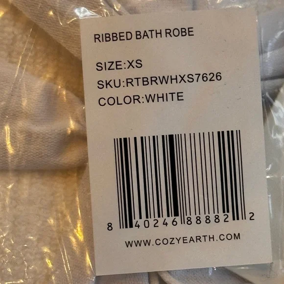 Cozy Earth bamboo blend ribbed robe XS - Picture 3 of 3